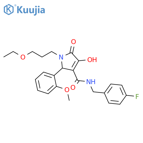 1H-Pyrrole-3-carboxamide,1-(3-ethoxypropyl)-N-[(4-fluorophenyl)methyl]-2,5-dihydro-4-hydroxy-2-(2-methoxyphenyl)-5-oxo- structure