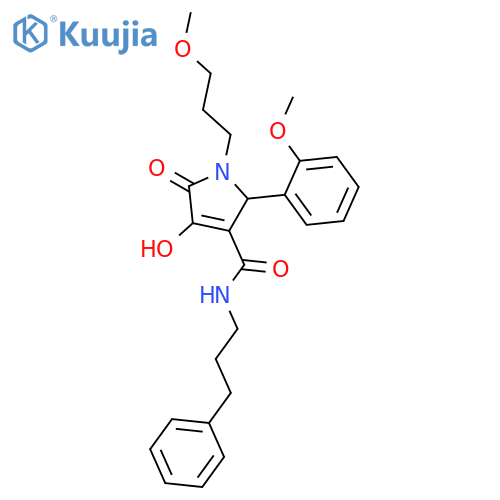 1H-Pyrrole-3-carboxamide,2,5-dihydro-4-hydroxy-2-(2-methoxyphenyl)-1-(3-methoxypropyl)-5-oxo-N-(3-phenylpropyl)- structure