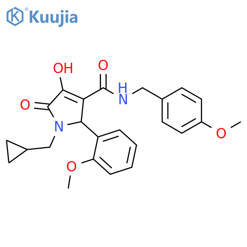 1H-Pyrrole-3-carboxamide,1-(cyclopropylmethyl)-2,5-dihydro-4-hydroxy-2-(2-methoxyphenyl)-N-[(4-methoxyphenyl)methyl]-5-oxo- structure