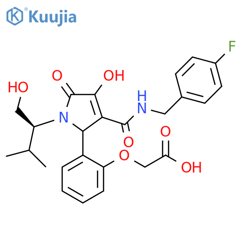 Acetic acid,[2-[3-[[[(4-fluorophenyl)methyl]amino]carbonyl]-2,5-dihydro-4-hydroxy-1-[(1S)-1-(hydroxymethyl)-2-methylpropyl]-5-oxo-1H-pyrrol-2-yl]phenoxy]- structure