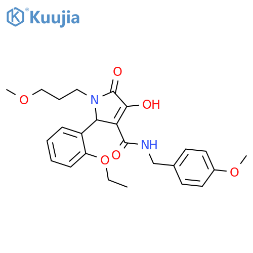 1H-Pyrrole-3-carboxamide,2-(2-ethoxyphenyl)-2,5-dihydro-4-hydroxy-N-[(4-methoxyphenyl)methyl]-1-(3-methoxypropyl)-5-oxo- structure