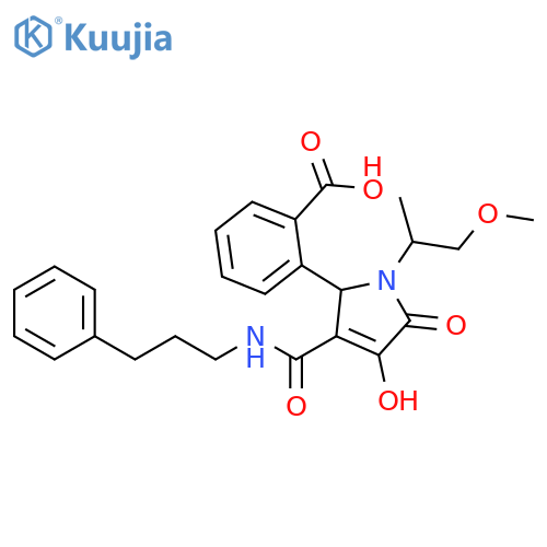 Benzoic acid,2-[2,5-dihydro-4-hydroxy-1-(2-methoxy-1-methylethyl)-5-oxo-3-[[(3-phenylpropyl)amino]carbonyl]-1H-pyrrol-2-yl]- structure