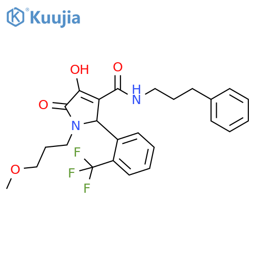 1H-Pyrrole-3-carboxamide,2,5-dihydro-4-hydroxy-1-(3-methoxypropyl)-5-oxo-N-(3-phenylpropyl)-2-[2-(trifluoromethyl)phenyl]- structure