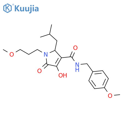 1H-Pyrrole-3-carboxamide,2,5-dihydro-4-hydroxy-N-[(4-methoxyphenyl)methyl]-1-(3-methoxypropyl)-2-(2-methylpropyl)-5-oxo- structure