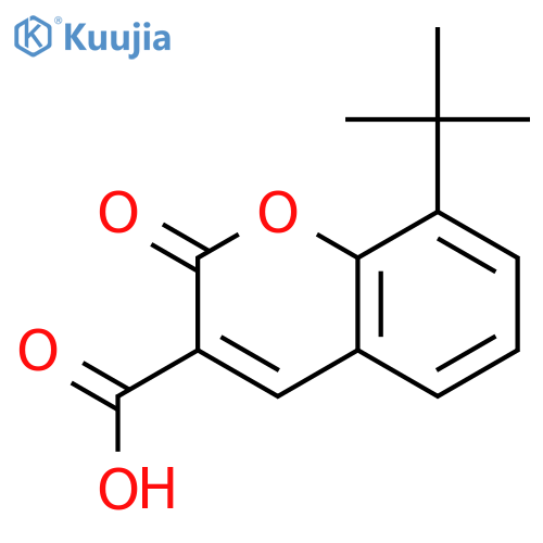 2H-1-Benzopyran-3-carboxylic acid, 8-(1,1-dimethylethyl)-2-oxo- structure