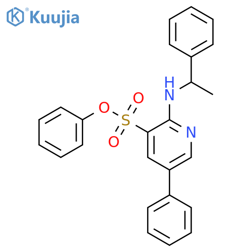 3-Pyridinesulfonic acid, 5-phenyl-2-[(1-phenylethyl)amino]-, phenyl ester structure