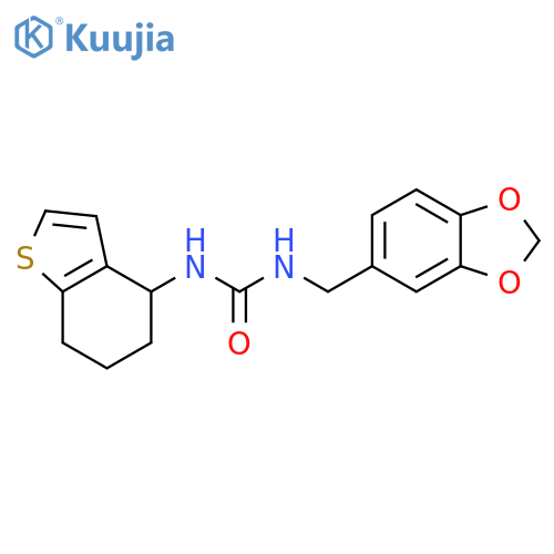 Urea,N-(1,3-benzodioxol-5-ylmethyl)-N'-(4,5,6,7-tetrahydrobenzo[b]thien-4-yl)- structure