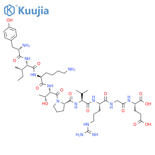 L-Glutamic acid,L-tyrosyl-L-isoleucyl-L-lysyl-L-threonyl-L-prolyl-L-valyl-L-arginylglycyl- structure