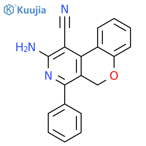 5H-[1]Benzopyrano[3,4-c]pyridine-1-carbonitrile, 2-amino-4-phenyl- structure