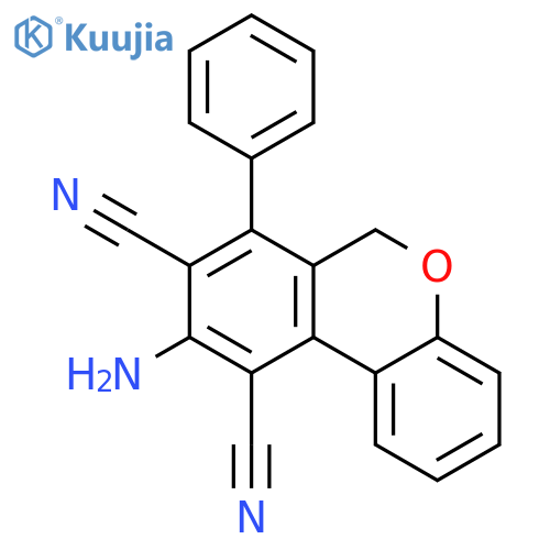 6H-Dibenzo[b,d]pyran-8,10-dicarbonitrile, 9-amino-7-phenyl- structure