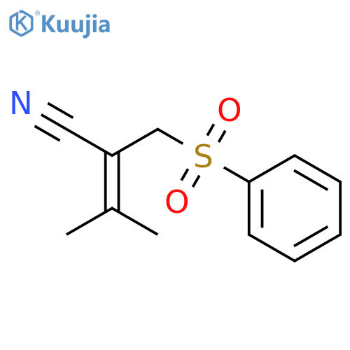 2-Butenenitrile, 3-methyl-2-[(phenylsulfonyl)methyl]- structure