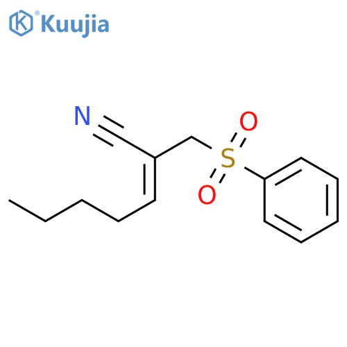 2-Heptenenitrile, 2-[(phenylsulfonyl)methyl]-, (2E)- structure