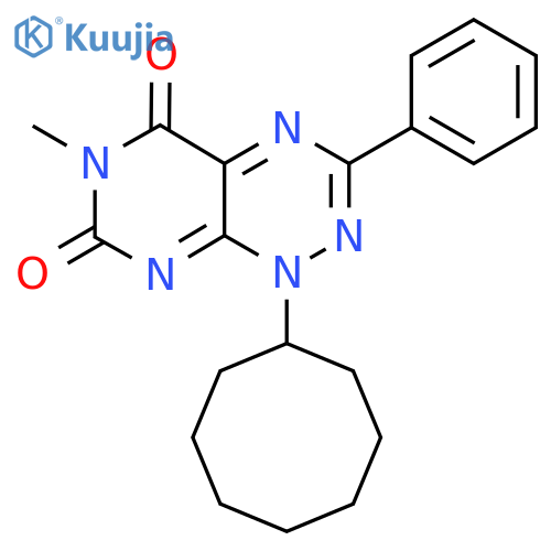 Pyrimido[5,4-e]-1,2,4-triazine-5,7(1H,6H)-dione, 1-cyclooctyl-6-methyl-3-phenyl- structure