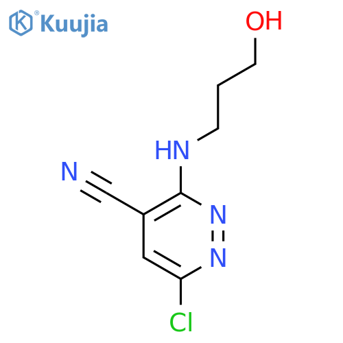 4-Pyridazinecarbonitrile, 6-chloro-3-[(3-hydroxypropyl)amino]- structure