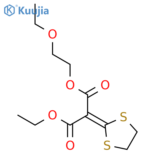 Propanedioic acid, 1,3-dithiolan-2-ylidene-, 2-ethoxyethyl ethyl ester structure