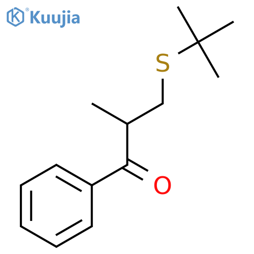 1-Propanone, 3-[(1,1-dimethylethyl)thio]-2-methyl-1-phenyl- structure