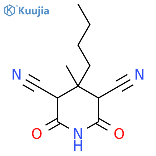3,5-Piperidinedicarbonitrile,4-butyl-4-methyl-2,6-dioxo- structure