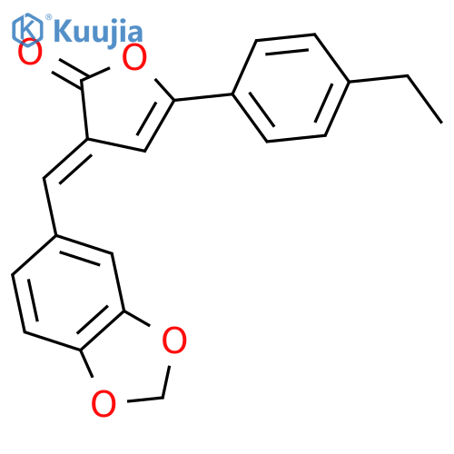 2(3H)-FURANONE, 3-(1,3-BENZODIOXOL-5-YLMETHYLENE)-5-(4-ETHYLPHENYL)- structure