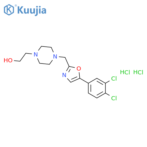 1-Piperazineethanol,4-[[5-(3,4-dichlorophenyl)-2-oxazolyl]methyl]-, hydrochloride (1:2) structure