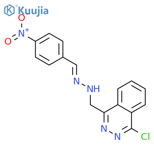 Benzaldehyde, 4-nitro-,2-(4-chloro-1-phthalazinyl)-2-methylhydrazone structure