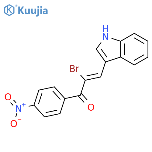 2-Propen-1-one, 2-bromo-3-(1H-indol-3-yl)-1-(4-nitrophenyl)- structure