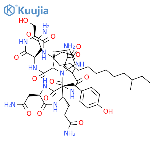 3-[(3S,6R,9R,12S,19S,22R,25S)-6,12,22-Tris(2-amino-2-oxoethyl)-19-(hydroxymethyl)-9-[(4-hydroxyphenyl)methyl]-16-(9-methylundecyl)-2,5,8,11,14,18,21,24-octaoxo-1,4,7,10,13,17,20,23-octazabicyclo[23.3.0]octacosan-3-yl]propanamide structure