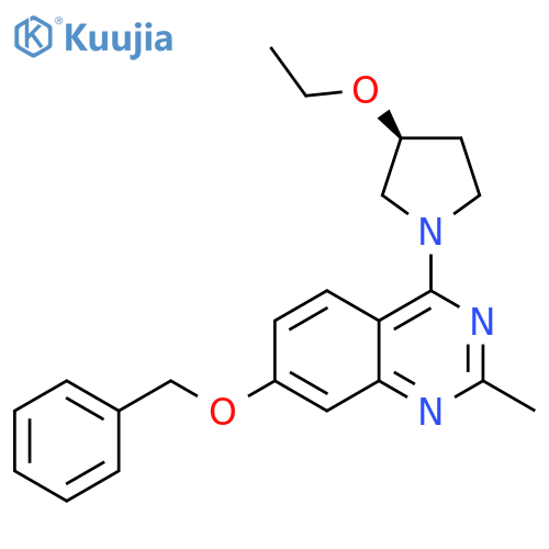 Quinazoline,4-[(3S)-3-ethoxy-1-pyrrolidinyl]-2-methyl-7-(phenylmethoxy)- structure