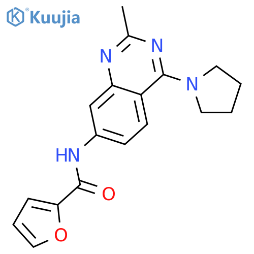 2-Furancarboxamide, N-[2-methyl-4-(1-pyrrolidinyl)-7-quinazolinyl]- structure