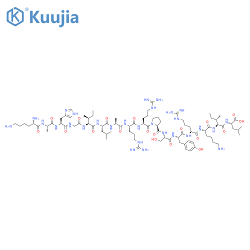 L-Leucine,L-lysyl-L-alanyl-L-histidylglycyl-L-isoleucyl-L-leucyl-L-alanyl-L-arginyl-L-arginyl-L-prolyl-L-seryl-L-tyrosyl-L-arginyl-L-lysyl-L-isoleucyl- structure