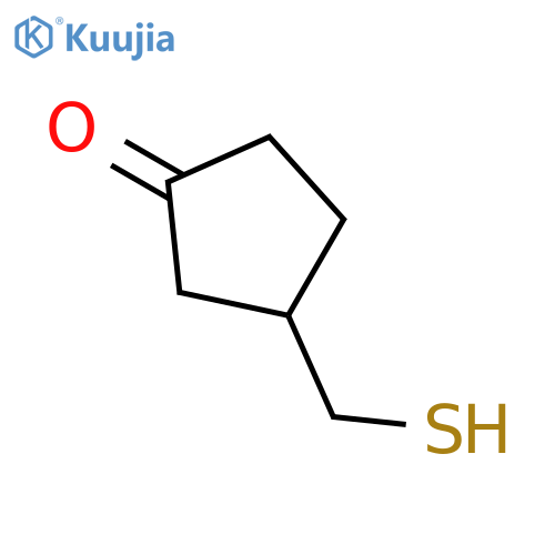 CYCLOPENTANONE, 3-(MERCAPTOMETHYL)- structure