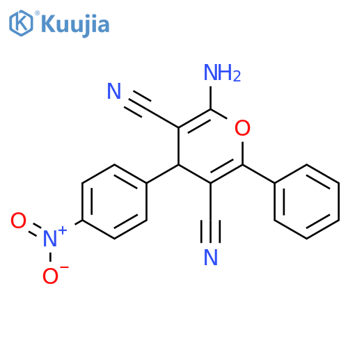 4H-Pyran-3,5-dicarbonitrile, 2-amino-4-(4-nitrophenyl)-6-phenyl- structure