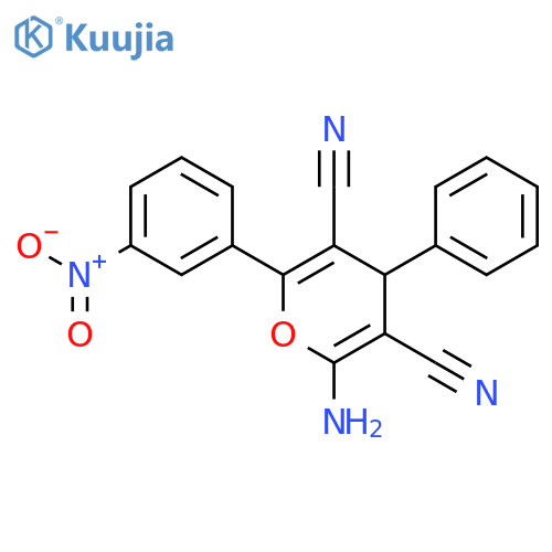 4H-PYRAN-3,5-DICARBONITRILE, 2-AMINO-6-(3-NITROPHENYL)-4-PHENYL- structure