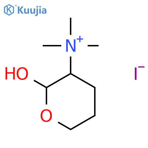 2H-Pyran-3-aminium,tetrahydro-2-hydroxy-N,N,N-trimethyl-, iodide (1:1) structure