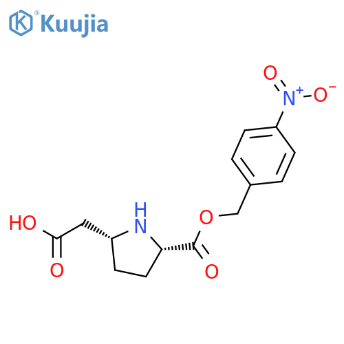 2-Pyrrolidineacetic acid, 5-[[(4-nitrophenyl)methoxy]carbonyl]-, (2R,5S)- structure