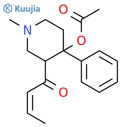2-Buten-1-one, 1-[4-(acetyloxy)-1-methyl-4-phenyl-3-piperidinyl]-, cis- structure