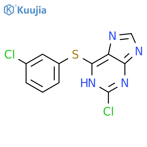 1H-Purine, 2-chloro-6-[(3-chlorophenyl)thio]- structure