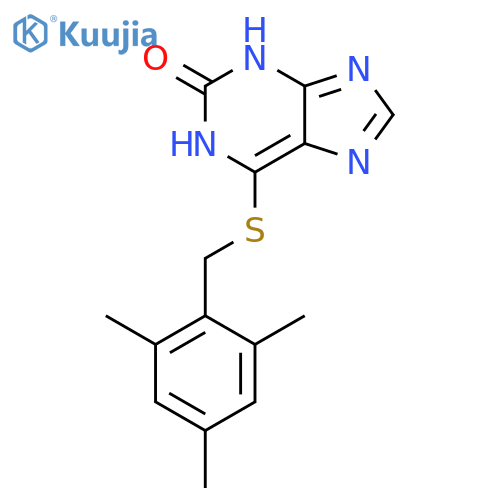 2H-Purin-2-one, 1,3-dihydro-6-[[(2,4,6-trimethylphenyl)methyl]thio]- structure