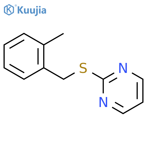 Pyrimidine, 2-[[(2-methylphenyl)methyl]thio]- structure