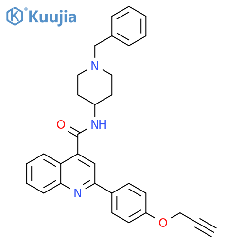 4-Quinolinecarboxamide,N-[1-(phenylmethyl)-4-piperidinyl]-2-[4-(2-propynyloxy)phenyl]- structure