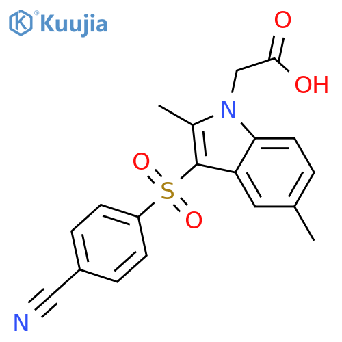 1H-Indole-1-acetic acid, 3-[(4-cyanophenyl)sulfonyl]-2,5-dimethyl- structure