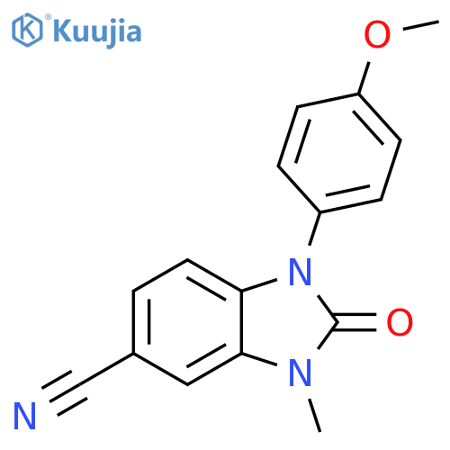 1H-Benzimidazole-5-carbonitrile,2,3-dihydro-1-(4-methoxyphenyl)-3-methyl-2-oxo- structure