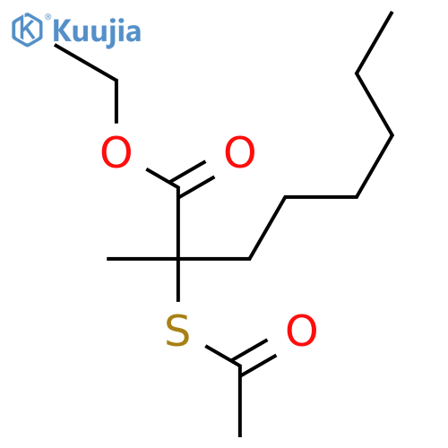 Octanoic acid, 2-(acetylthio)-2-methyl-, ethyl ester structure