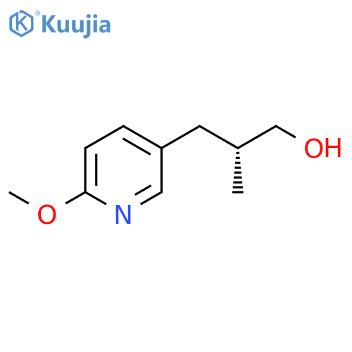 (2R)-3-(6-methoxypyridin-3-yl)-2-methylpropan-1-ol structure