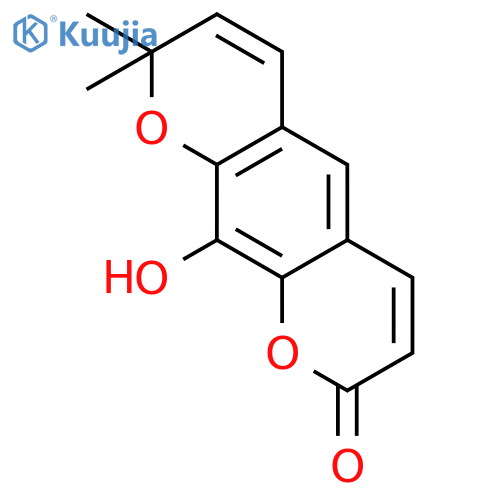 10-hydroxy-8,8-dimethyl-8H-pyrano[3,2-g]chromen-2-one structure