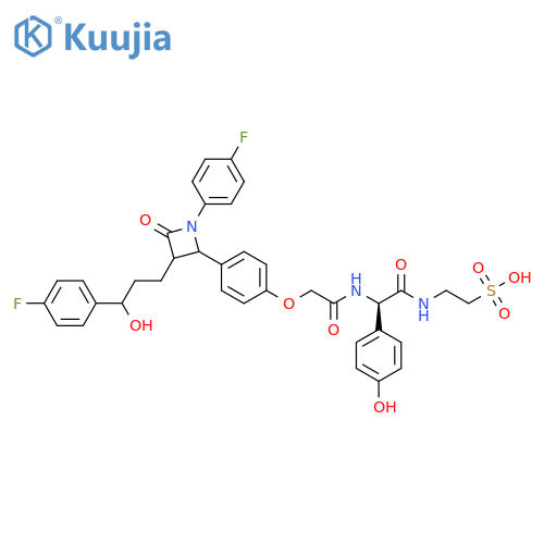 Ethanesulfonic acid,2-[[(2R)-[[[4-[1-(4-fluorophenyl)-3-[3-(4-fluorophenyl)-3-hydroxypropyl]-4-oxo-2-azetidinyl]phenoxy]acetyl]amino](4-hydroxyphenyl)acetyl]amino]- structure