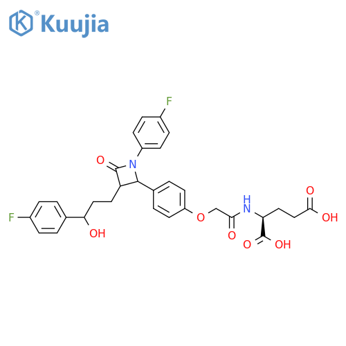 L-Glutamic acid,N-[[4-[1-(4-fluorophenyl)-3-[3-(4-fluorophenyl)-3-hydroxypropyl]-4-oxo-2-azetidinyl]phenoxy]acetyl]- structure