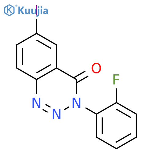 1,2,3-Benzotriazin-4(3H)-one, 3-(2-fluorophenyl)-6-iodo- structure