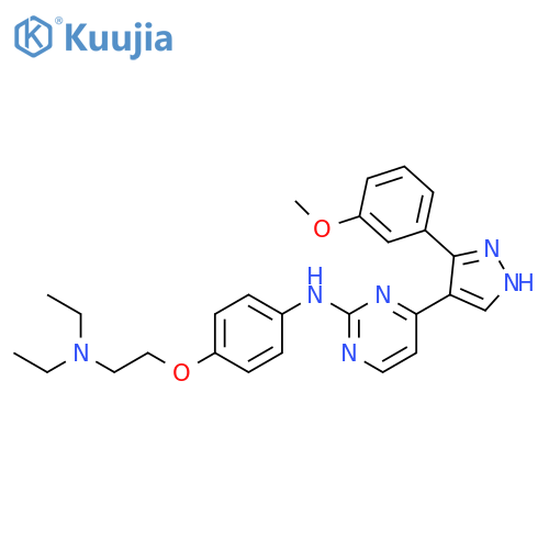 2-Pyrimidinamine,N-[4-[2-(diethylamino)ethoxy]phenyl]-4-[3-(3-methoxyphenyl)-1H-pyrazol-4-yl]- structure