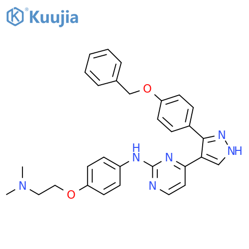 2-Pyrimidinamine,N-[4-[2-(dimethylamino)ethoxy]phenyl]-4-[3-[4-(phenylmethoxy)phenyl]-1H-pyrazol-4-yl]- structure