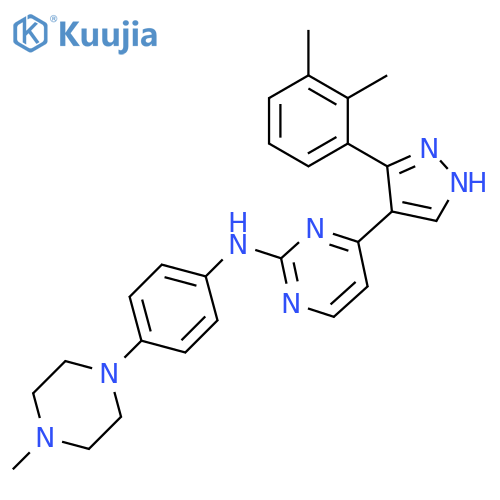 2-Pyrimidinamine,4-[3-(2,3-dimethylphenyl)-1H-pyrazol-4-yl]-N-[4-(4-methyl-1-piperazinyl)phenyl]- structure